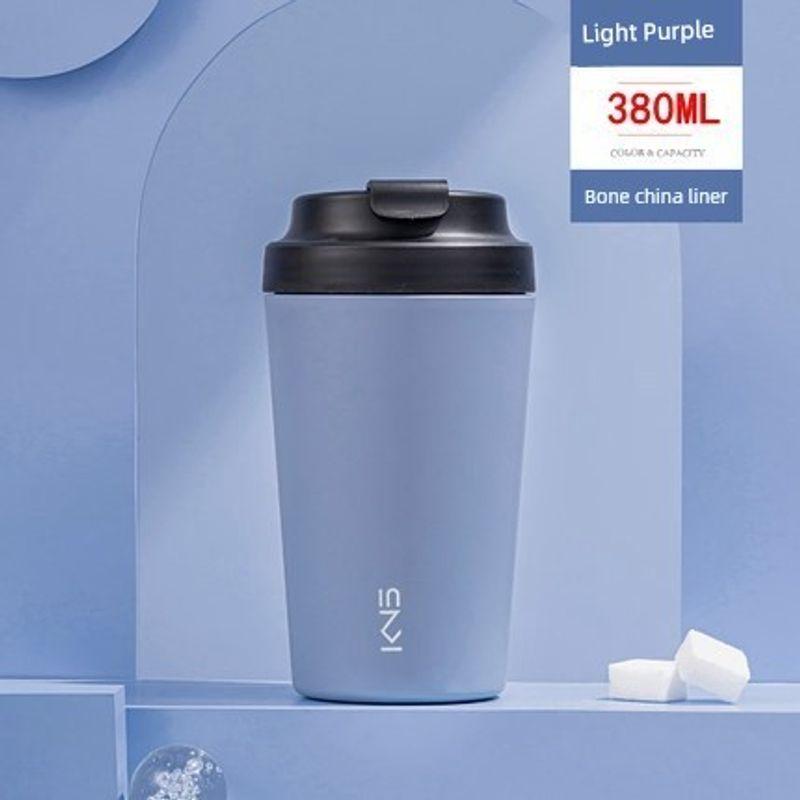 Japanese Real Ceramic Inner Coffee Cup for Women, Large Capacity Thermos Cup, High Aesthetic Travel Mug, High-End Portable Tea Cup