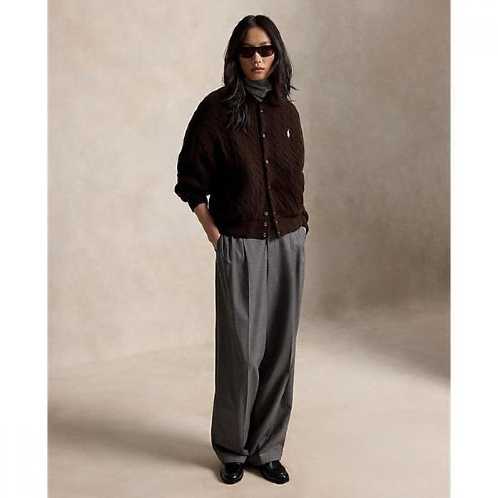 Polo Ralph Lauren Women Cable Knit Wool Cashmere Snap Jacket Wmpootwn2820440200
