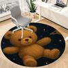 1PC Teddy Space Office Round Area Rug,  Mat Suitable ForOffice, Under Office Chairs Bedroom Living Room Home Decor, Room Deco