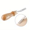 1PC Wood Handle French Style Leather Craft Leather Edge Beveler Leather Cutting Skiving Trimming Tool Leather Craft Tool