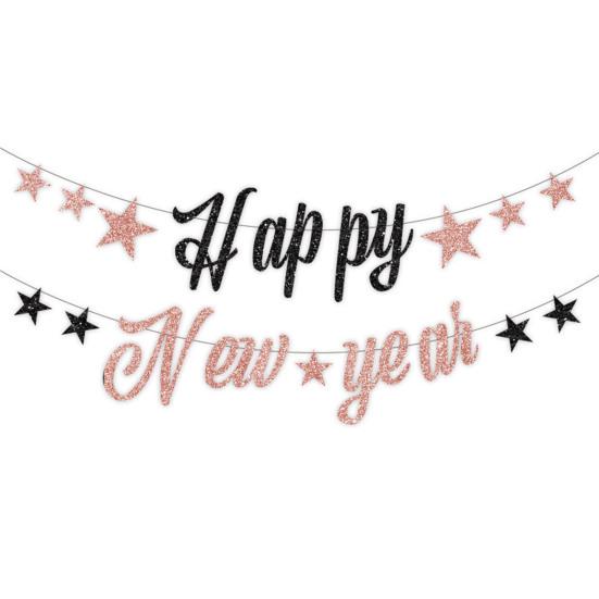 2024 год баннер сверкающий яркий цвет тонкая текстура устойчивый к выцветанию подвесной баннер праздничное украшение реквизит для фотосъемки