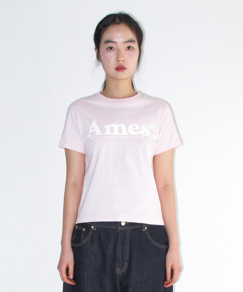 AMES-WORLDWIDE Базовая футболка с логотипом Розовая