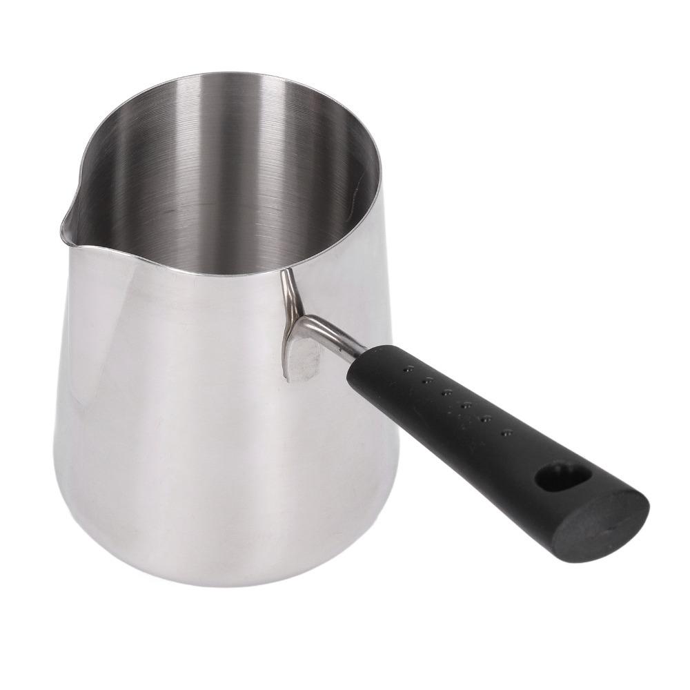 Stainless Steel Butter Warmer Glossy Surface Milk Warmer Durable Turkish Tea Pot  Coffee Making