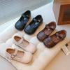 Girls' Leather Shoes 2025 Spring and Autumn New Girls' Foreign Princess Shoes Girls' Baby Soft-soled Beanie Shoes Mary Jane Single Shoes