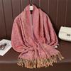 Classic Ethnic Style Scarf Cashew Jacquard Shawl Fringed Long Scarf Women'S Autumn And Winter Jacquard Scarf Go Out Elegant Shawl