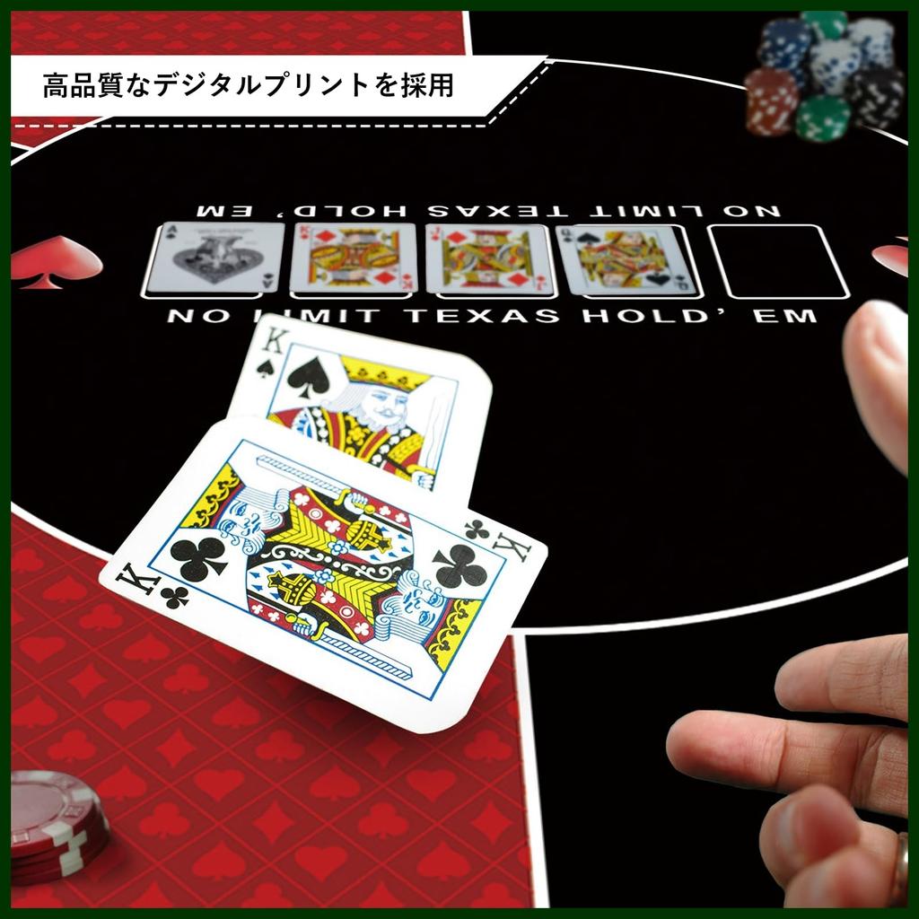 Коврик для покера Rowaica Texas Square 80x80 см, игровой коврик для настольного холдема вместимостью до 6 игроков (красный)