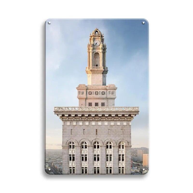 Beautiful City Landmarks Retro Posters Paris Dubai Building View Metal Tin Sign Living Room Bedroom Home Decorative Art Painting