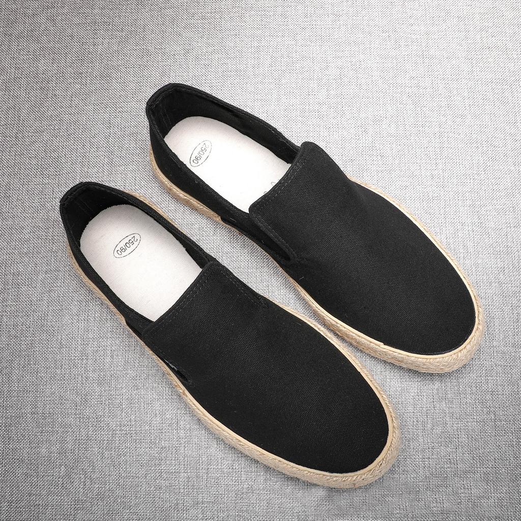 Soft Espadrilles Men Hemp Loafers Slip On Shoes Fashion Mens Shoes Casual Male Breathable Canvas Spring Rubber Sneakers Men