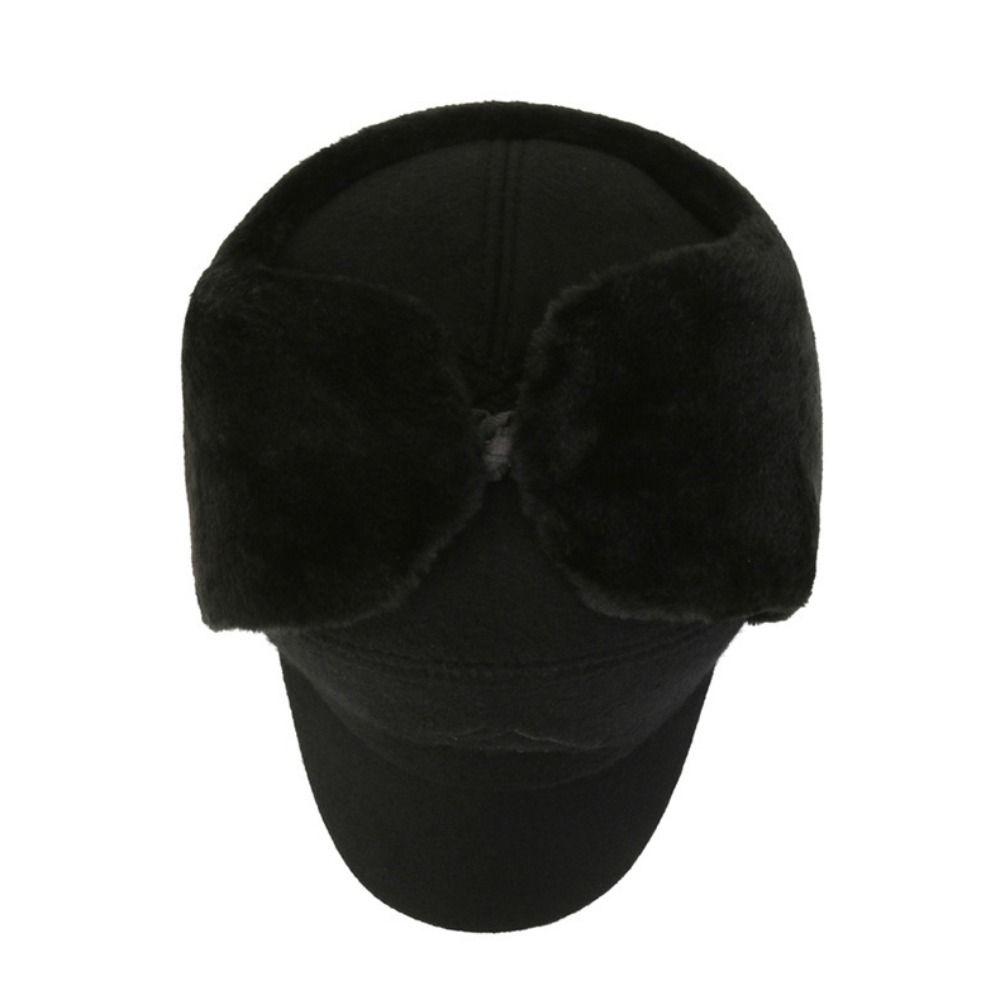 Cotton Plush Winter Men Hat Windproof Earflaps Caps Ski Accessories Fur Earflap Hat Elderly
