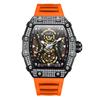 New Top Brand Diamond-encrusted Fashion Sports Automatic Mechanical Watch Men's Silicone Tape Waterproof Men's Wrist Watch