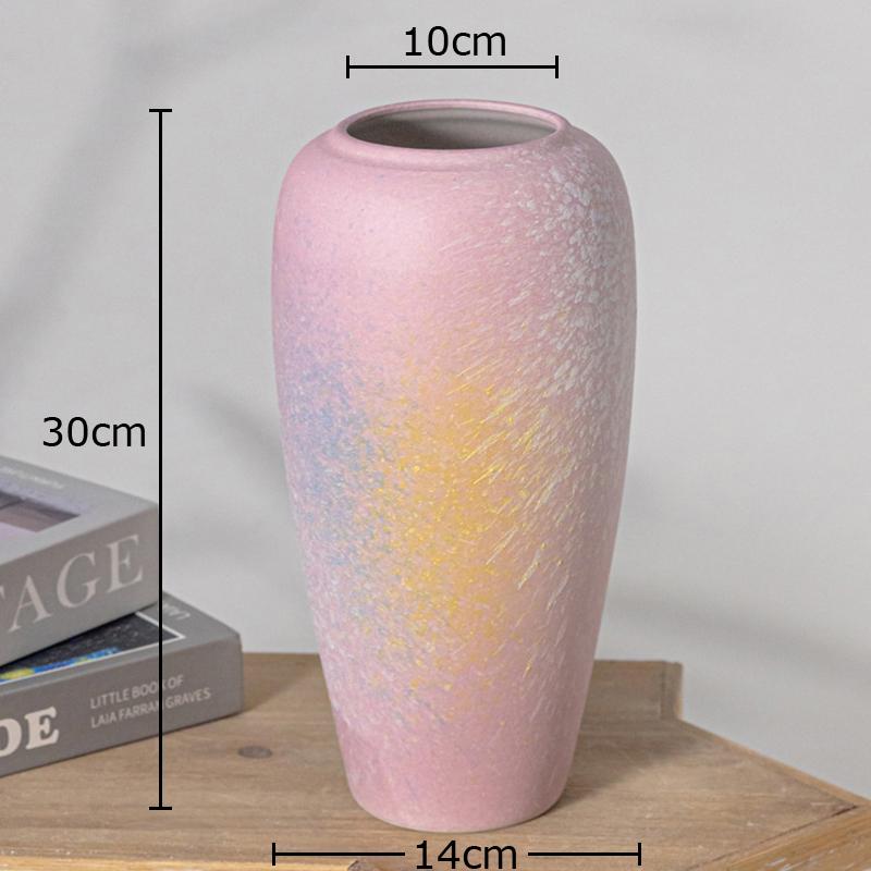 Gradient Pink Ceramic Vase Plant Pot Desk Decoration Ornaments Porcelain Flower Arrangement Floral Vases Room Aesthetic Decor