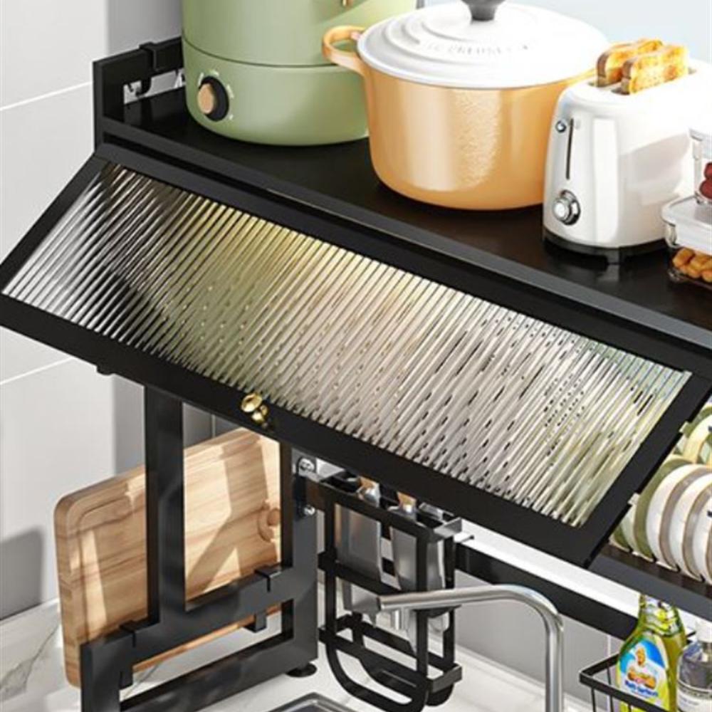 Дверца шкафа Полка для мойки Сушилка для посуды Полка для хранения на кухне Одинарная двойная полка для желоба Над раковиной Организация хранения на кухне