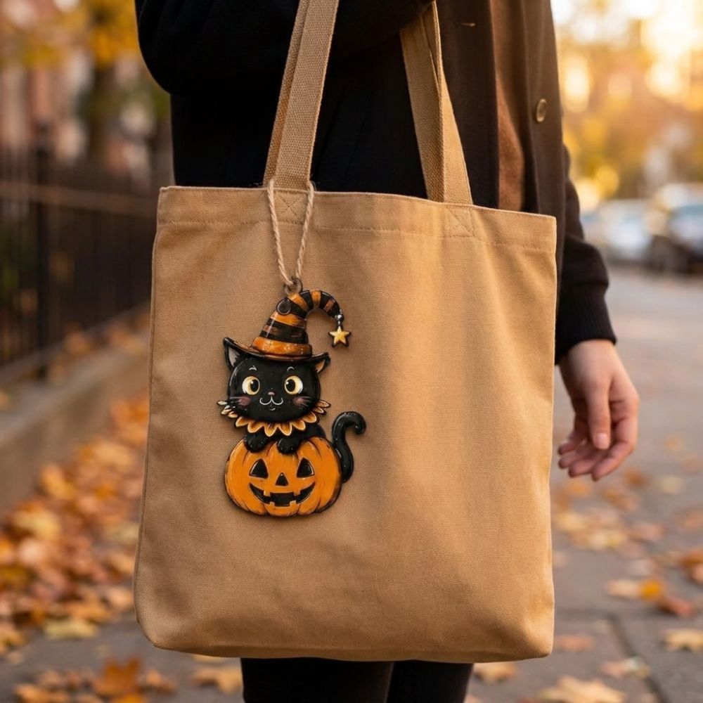 Cartoon Pattern Ghost Black Cat Pendant Gothic Style Owls Bat Hanging Decoration Room Decoration