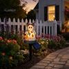 Освещение для двора B&B, солнечный садовый светильник-призрак на колышке, тыквенный фонарь на Хэллоуин с украшением в виде банта, водонепроницаемая смоляная уличная лампа для двора