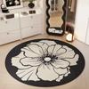 Retro High-end Living Room Decoration Carpet Flowers Round Home Bedroom Bedside Plush Floor Mat Large Area Cloakroom Sofa Rug