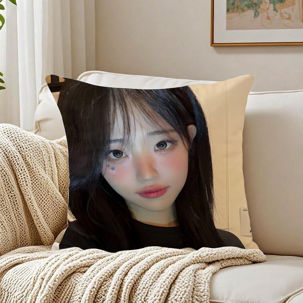 Idol Kpop QWER HHina Cushion Cover Pillowcase Antidustmite living Room Sofa Decor Cushion Room