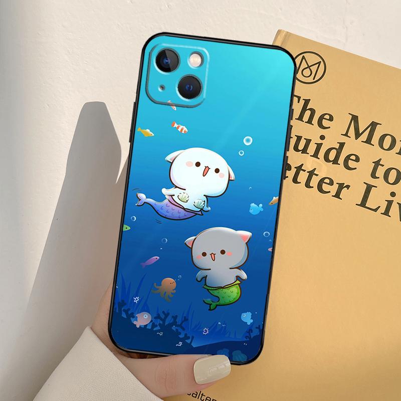 Peach And Goma Cats Case For iPhone 13 14 Pro Max 11 12 Mini 6S 7 8 Plus SE 2020 2022 X XR XS MAX Cover Coque