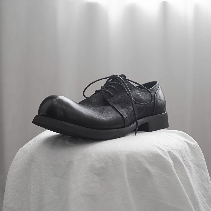 Модная ретро обувь на толстой подошве с большим пальцем, оригинальный дизайн, повседневная обувь для мужчин, модная роскошная дизайнерская модель, кожаная обувь на шнуровке