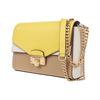 Michael Kors Женская сумка через плечо Kinsley Flap Commuter Chain из кожи Хаки 35S0GYKF2T-BISQUE-MULTI