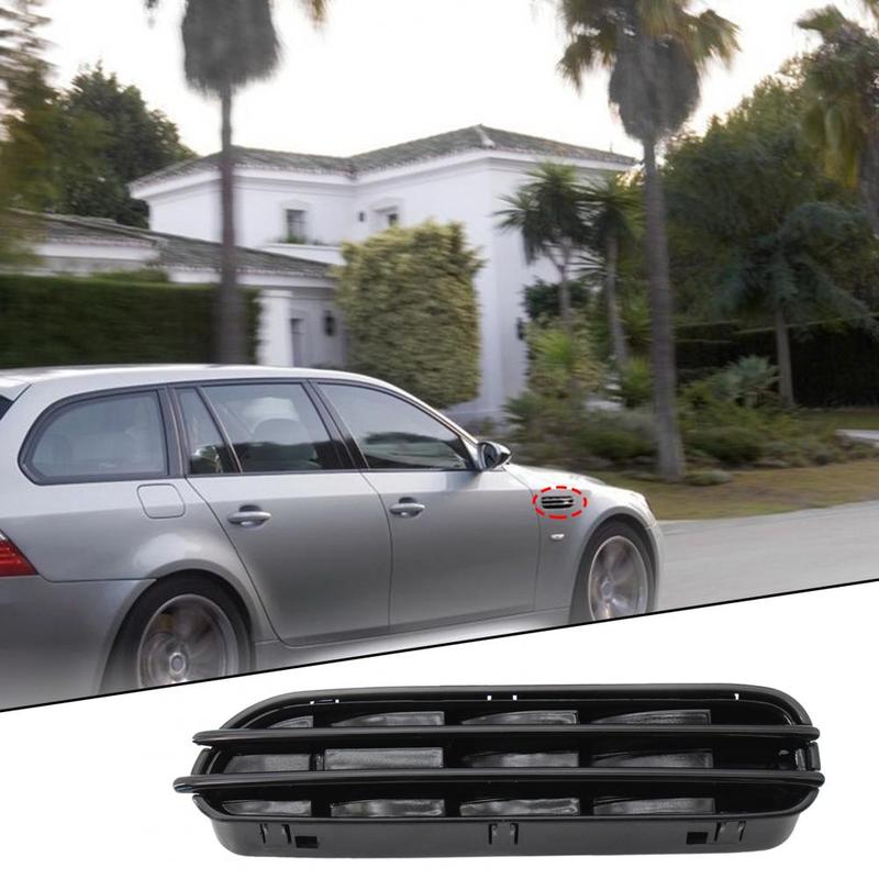 2Pcs Side Fender Air Flow Vent Grill Gloss Black Side Fender Vent Grill Modified Parts for BMW 5 Series M5 E39 E60 E61 1991-2010