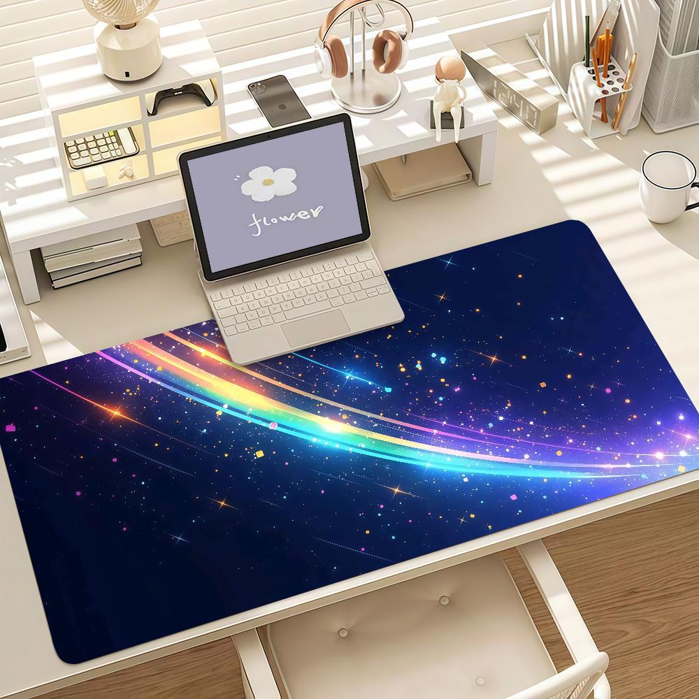 Color Light Wave Mouse Pad Anti Slip Rubber Edge Locked Thickened Laptop Gaming Desk Mat
