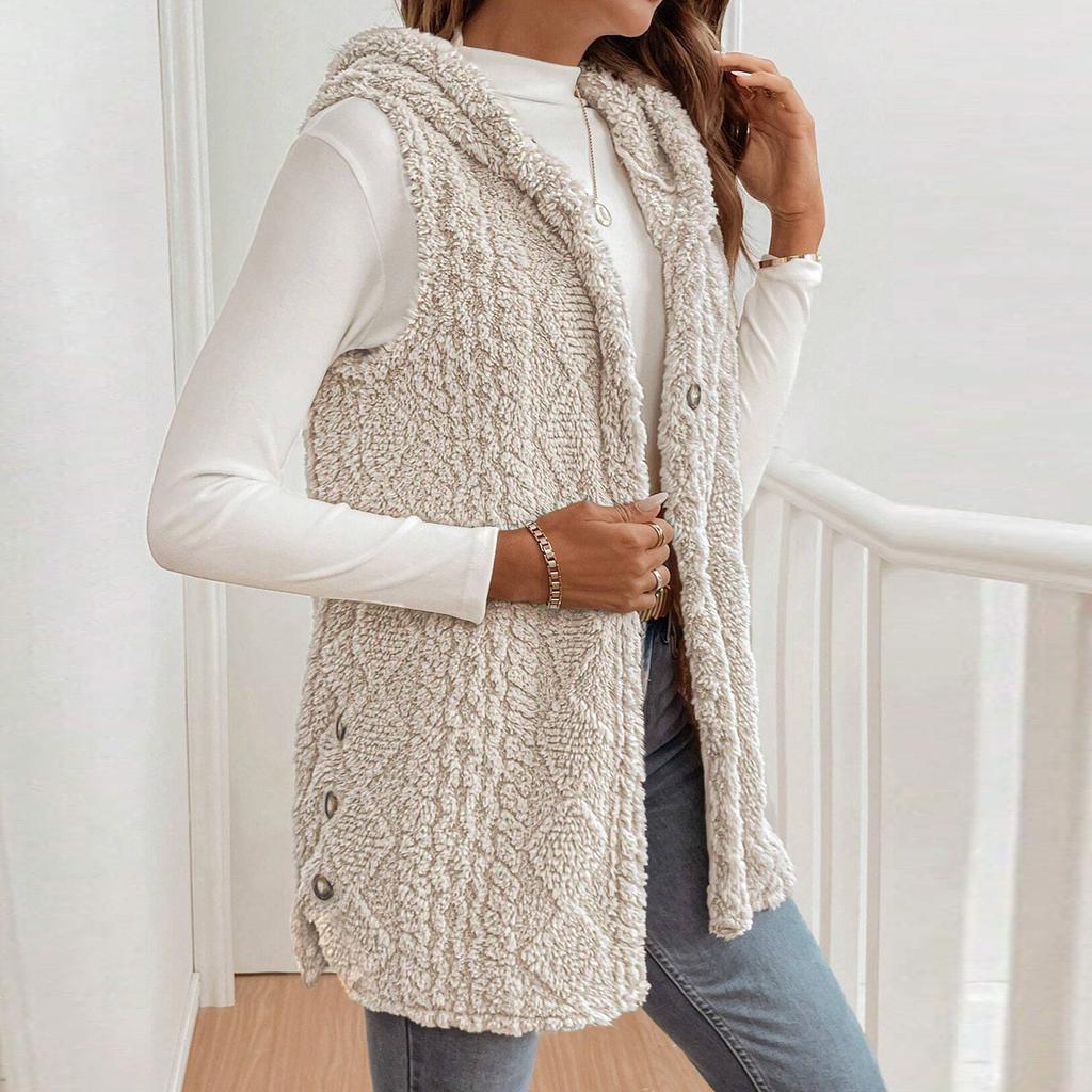 Women Long Trendy Plain Sleeveless Jacket Lightweight Warm Gilet Coat Outerwear