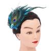 Peacock Feather Hair Clip With Rhinestones Bohemian Decorative Side Barrette For Women Festival Event Accessories