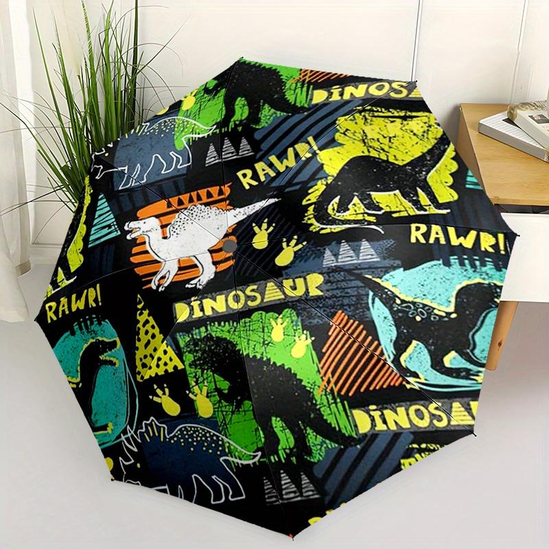 Dinosaur World Automatic Folding Umbrella Compact Lightweight For Outdoor Adventurest60