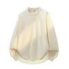 Men S Long Sleeve Loose Solid Color Hoodless Casual Sweatshirt