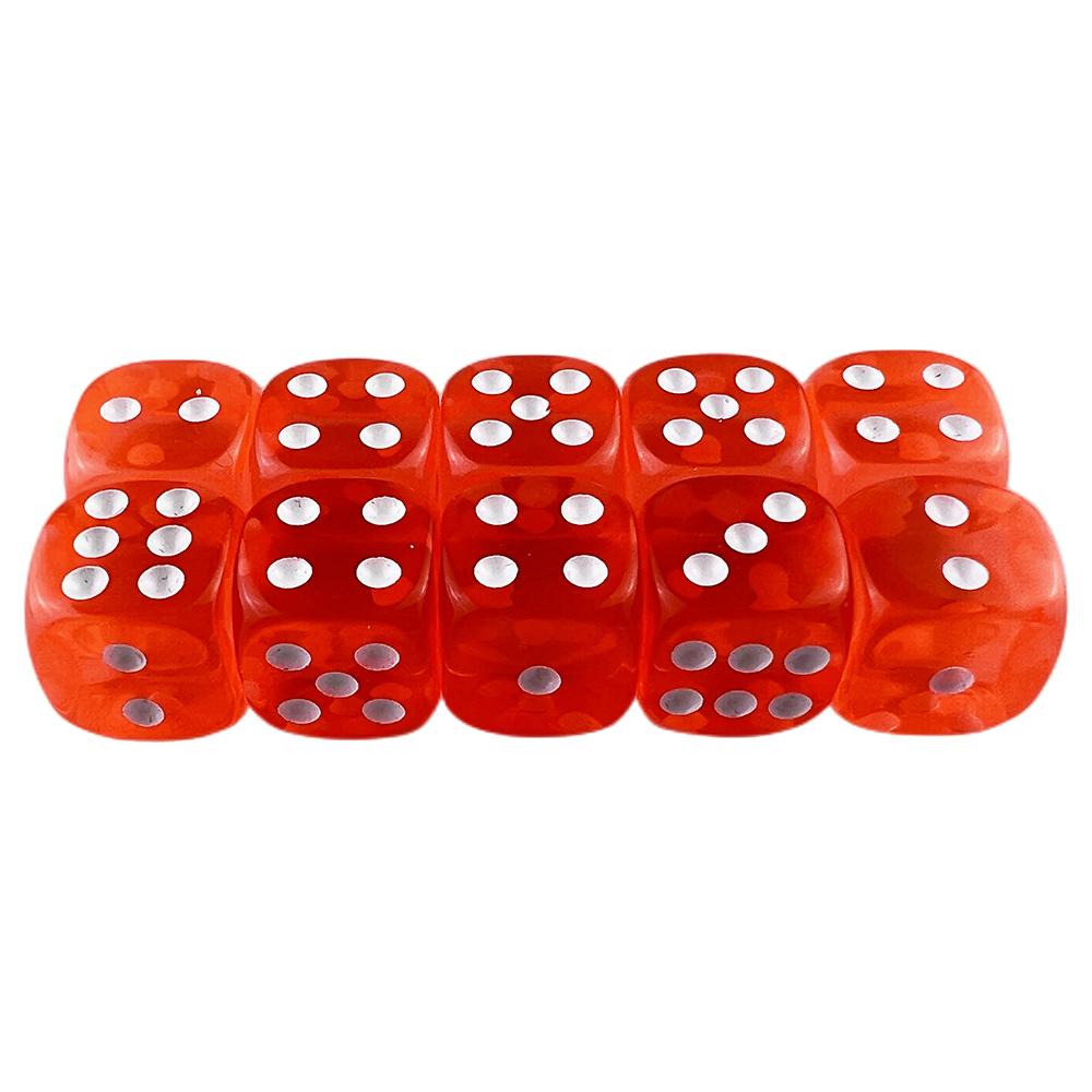 Candy Color Dice 10pcs 6 Sided Translucent Dice Acrylic Game Dice Set