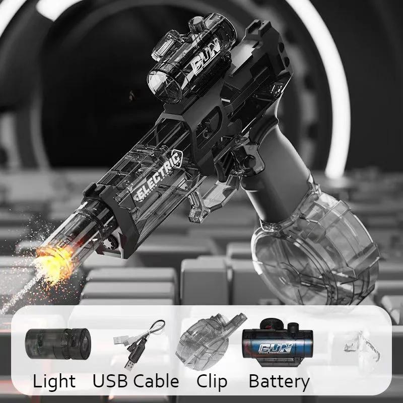 Electric Water Gun Cool Light Full Automatic Water Spray Pistol Summer Outdoor Sports Toy Pool Water Gun Children Gifts
