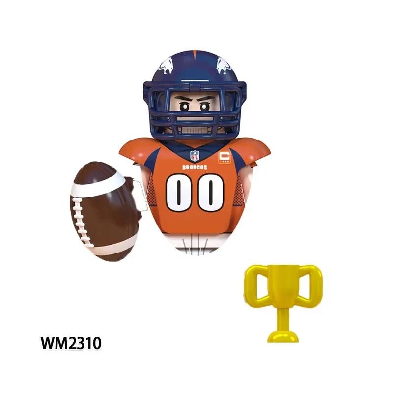 Usa Rugby Sport Player Set Buliding Blocks Chicago Bears Philadelphia Eagles England Patriots Mini Action Figure Bricks Toys