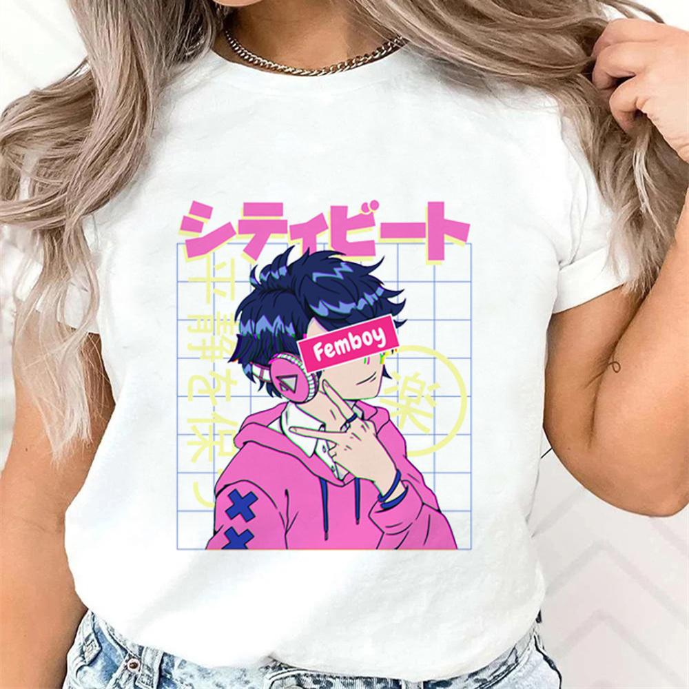 Femboy shirt female Pastel Digital Punk hip hop harajuku Classic t shirt Trendy streetwear Colorful Grunge graphic 2000s