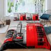 Пододеяльник «Лондонская телефонная будка» King Queen Постельное белье «Биг Бен» Ретро Соединенное Королевство Покрывало для пододеяльника Красный Серый Покрывало