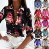 Button Down Shirts for Women Dressy Floral Printed Long Sleeve Blouse Business Casual Work Tops