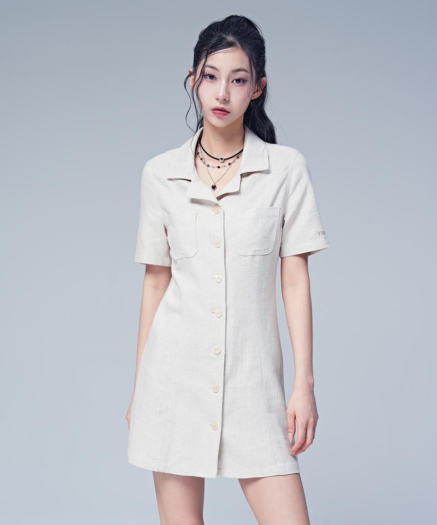 Urban Dress Linen Like Jacket Dress Oatmeal