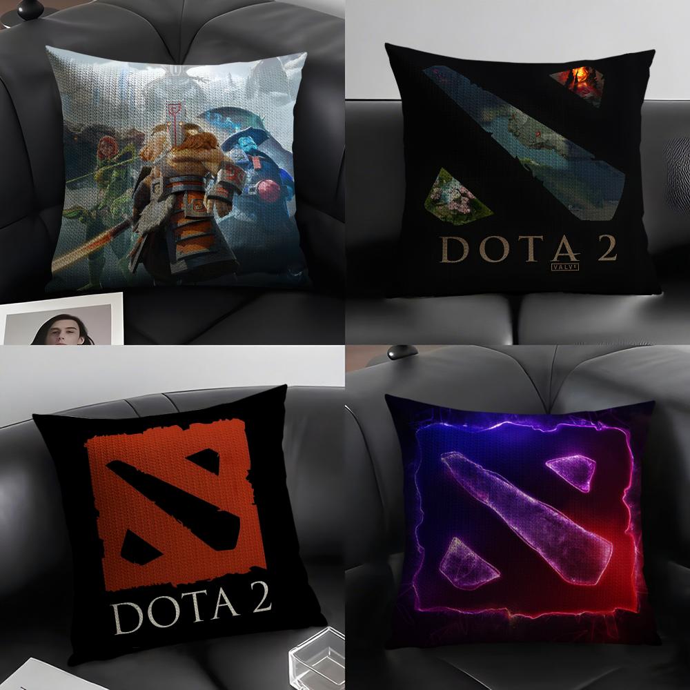 CCool DotaA Game Cushion Cover Natural Linen Organic Fabric DoubleSided Printing Sofa Home Decor Gift Pillow Case