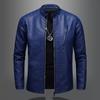 Autumn Plus Collar Leather Jacket for Men, Trendy Slim Fit Men's Casual Motorcycle Suit Leather Jacket