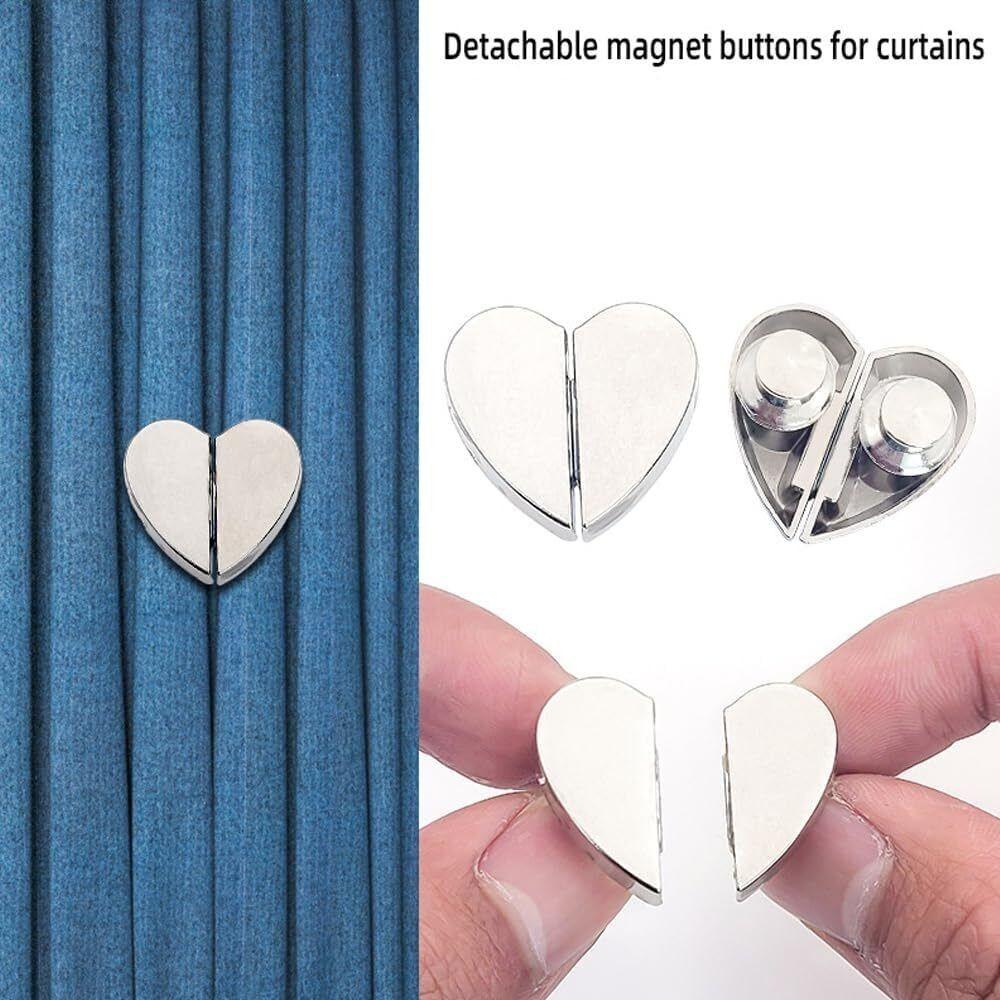 1/2/4Pcs Punch-free Heart Shaped Magnetic Curtain Button Simple Curtain Ties Drapery Clips  for Home