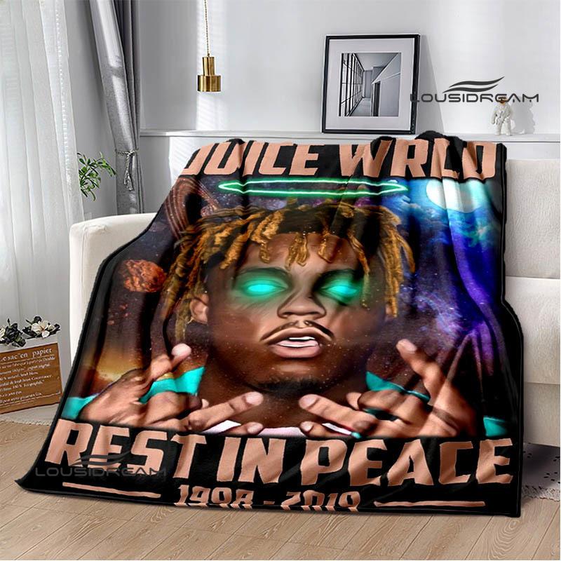 3D Rapper Juice Wrld 999 Retro Printed blankets Flannel Warm blanket Soft Cozy Blanket Travel Blankets bed linings Birthday Gift