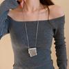 Тканая сумка кулон длинное ожерелье для женщин девочек ниша личность уникальное универсальное ожерелье свитер цепочка подарки