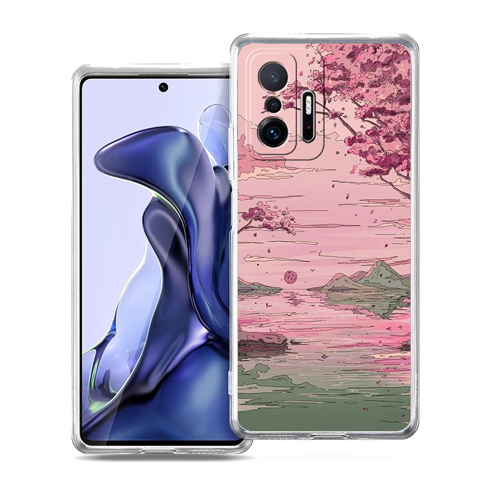 INS Корейский закат Чехол для телефона Xiaomi 14 13 12 Lite Mi 11 11X 13T 12T 11T Для Poco X5 X4 X3 NFC F5 F4 M4 Pro 5G Чехол