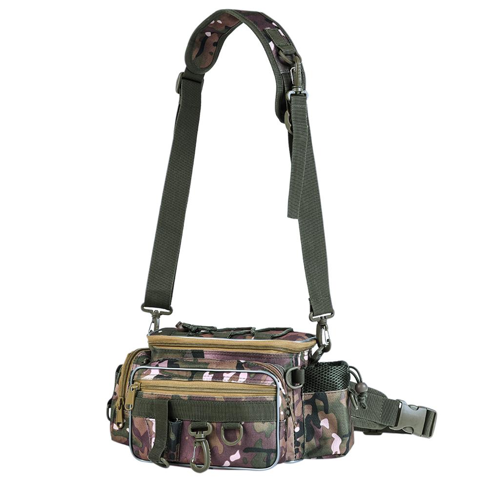 Portable Fishing Tackle Bag Outdoor Single Shoulder Fishing Waist Fanny Pack Bag Fishing Lures Tackle Utility Storage