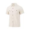 Summer Men's Waffle Short Sleeved Casual Solid Color Shirt