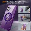 For iPhone 16 Plus Case Compatible with MagSafe Rotatable Ring Kickstand TPU+PC Phone Cover