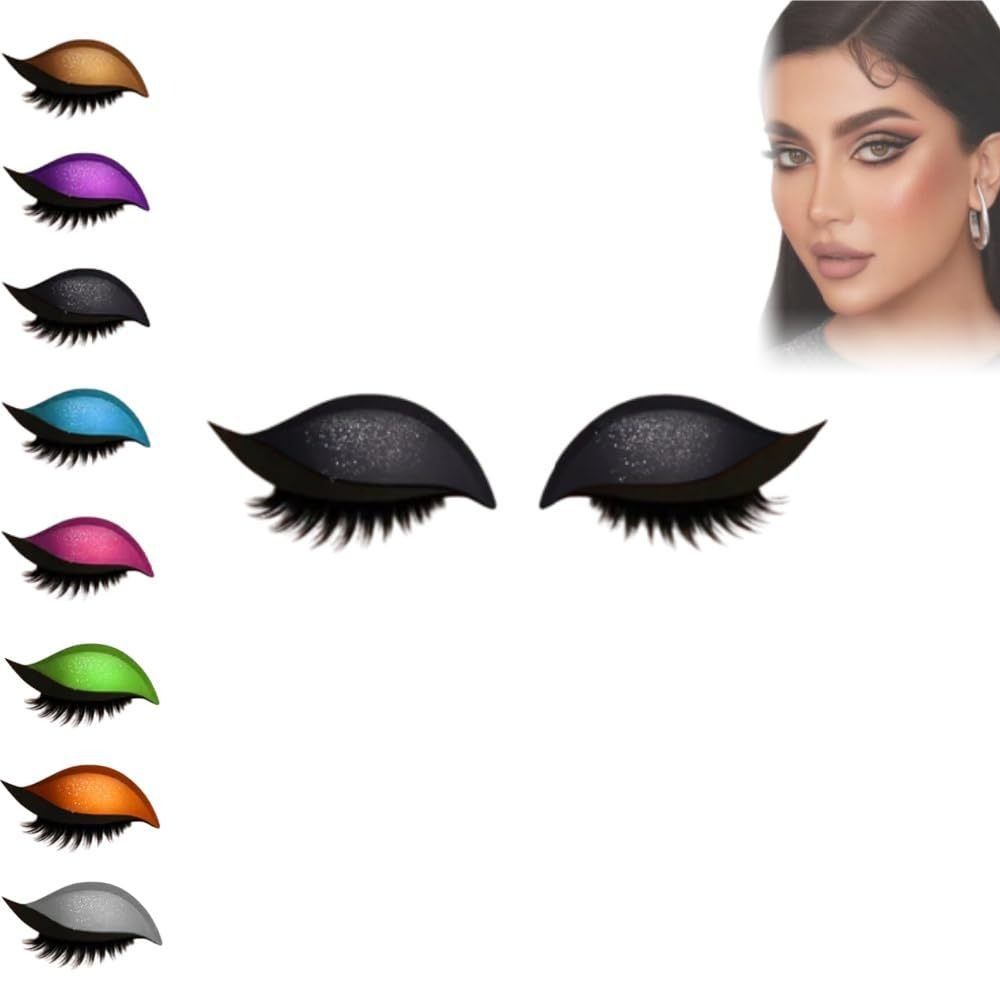 2 Pairs Self-Adhesive 3-in-1 Eye Makeup Sticker Reusable Waterproof Eyeliner Sticker Female