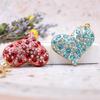 Women Jewelry Charm Crystal Keychain Heart Key Holder Rhinestone Keyring Red Bule Pink Pendant Key Chain Rings