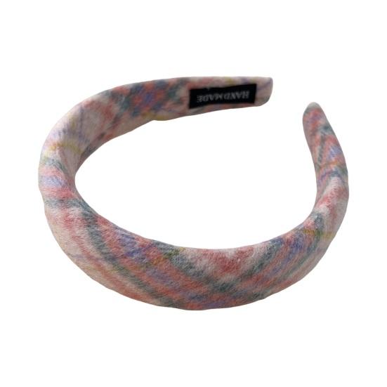 Мягкая клетчатая женская повязка на голову широкая повязка для волос легкая нескользящая петля для волос осень-зима для девочек