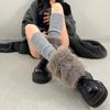 Knitted Winter Leg Warmers Foot Cover Plush Leg Coverings Soft Long Stockings Streetwear