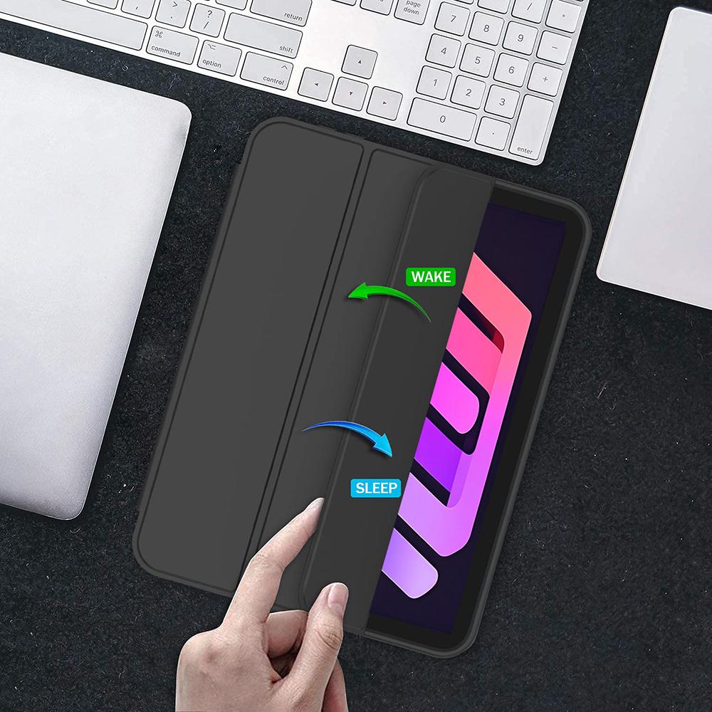 Чехол для iPad Mini 7 A17 Pro / iPad Mini 6 8,3 дюйма, 7-го/6-го поколения, Магнитная Smart Cover с откидной крышкой, Мягкая силиконовая задняя крышка